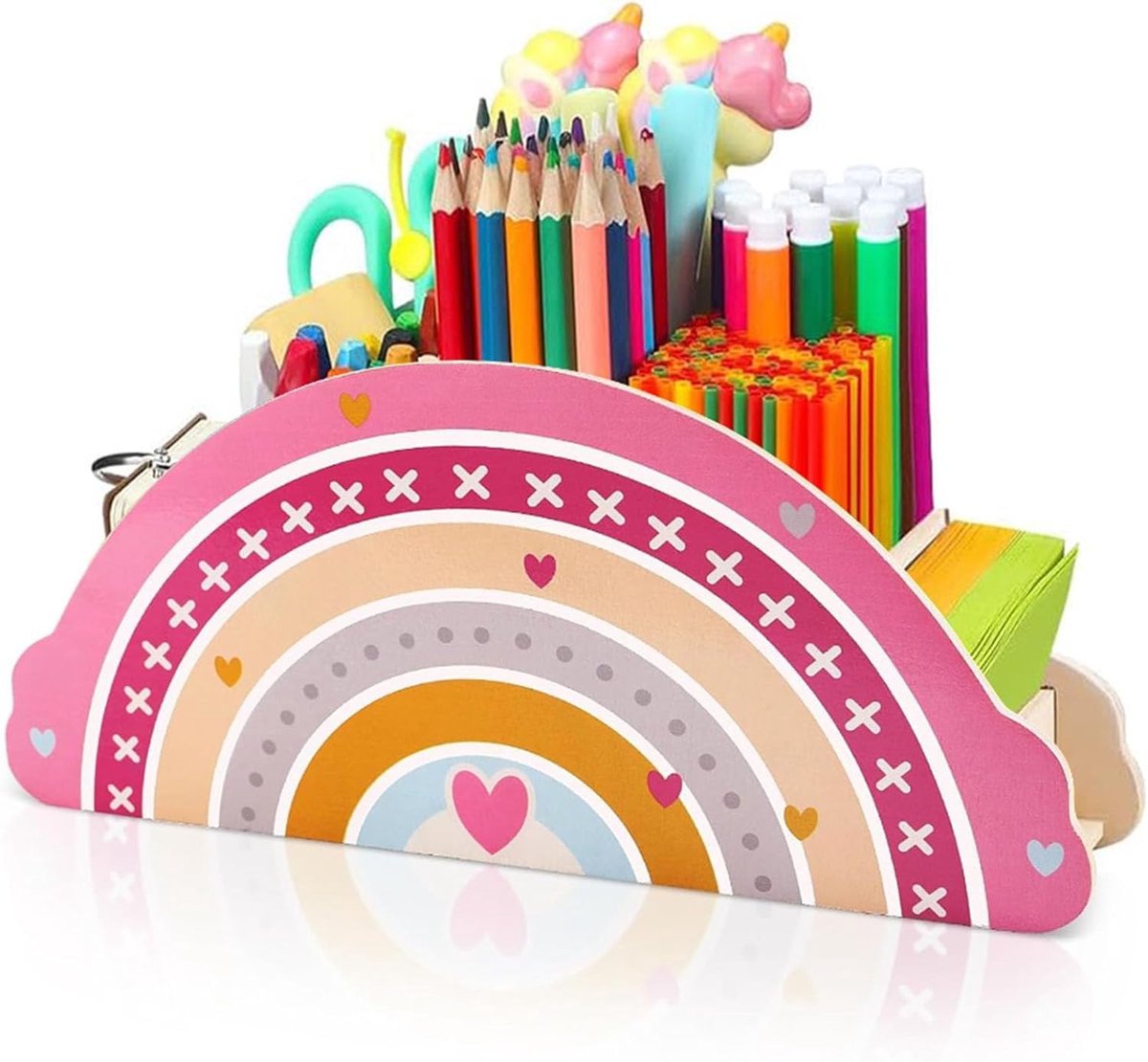 SnelShoppen - Kids Pen Holder Regenboog Penhouder Kinder Bureau Organizer Desk Organizer Tafel Organizer Bureau Benodigdheden Kantoorartikelen