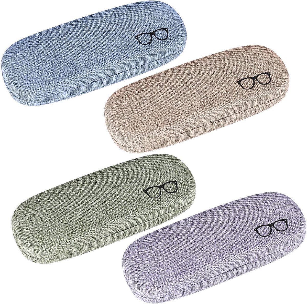 Bril etui hard - 4-delige set - draagbaar - bescherming voor brillen en zonnebrillen - SnelShoppen