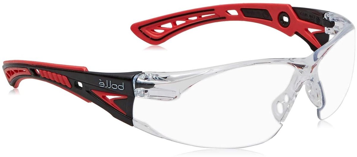 Veiligheidsbril - Beschermende bril - Klussen en hobby - Platina coating - One size - Rood/zwart