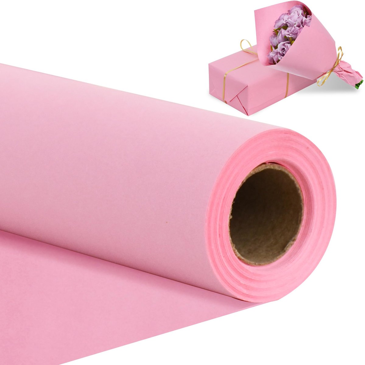 SnelShoppen - Donker Roze Kraft Inpakpapier 38,1 cm x 9,75 m - Cadeau Inpakken voor Verjaardag, Kerstmis, Moederdag, Bruiloft, Valentijnsdag en Bloem