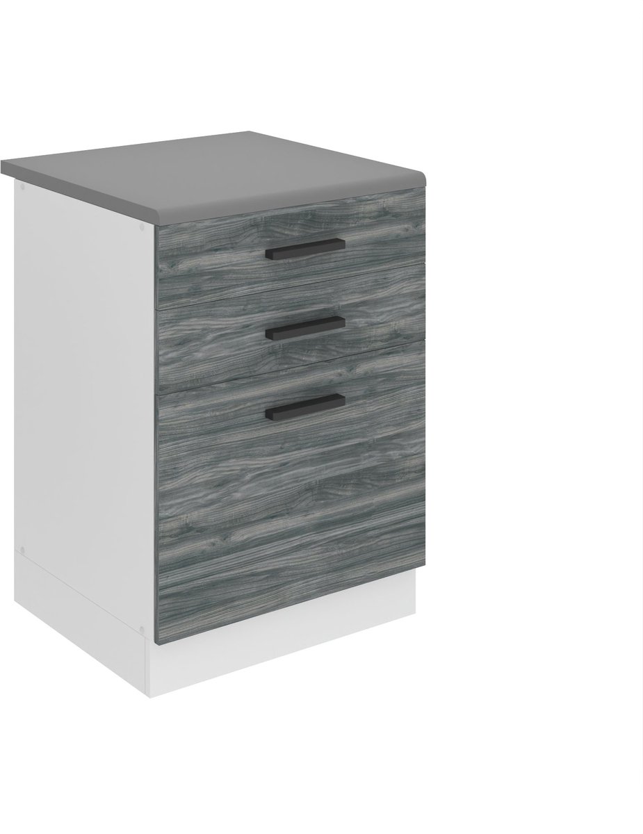 BELINI Keukenonderkast SDSZ 60 cm met Laden met Werkblad - Glamour Wood