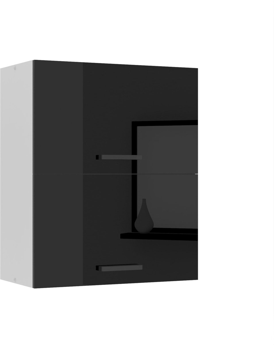 BELINI Hangkast SGP2 60 cm met 2 Klepdeuren - Zwart Hoogglans