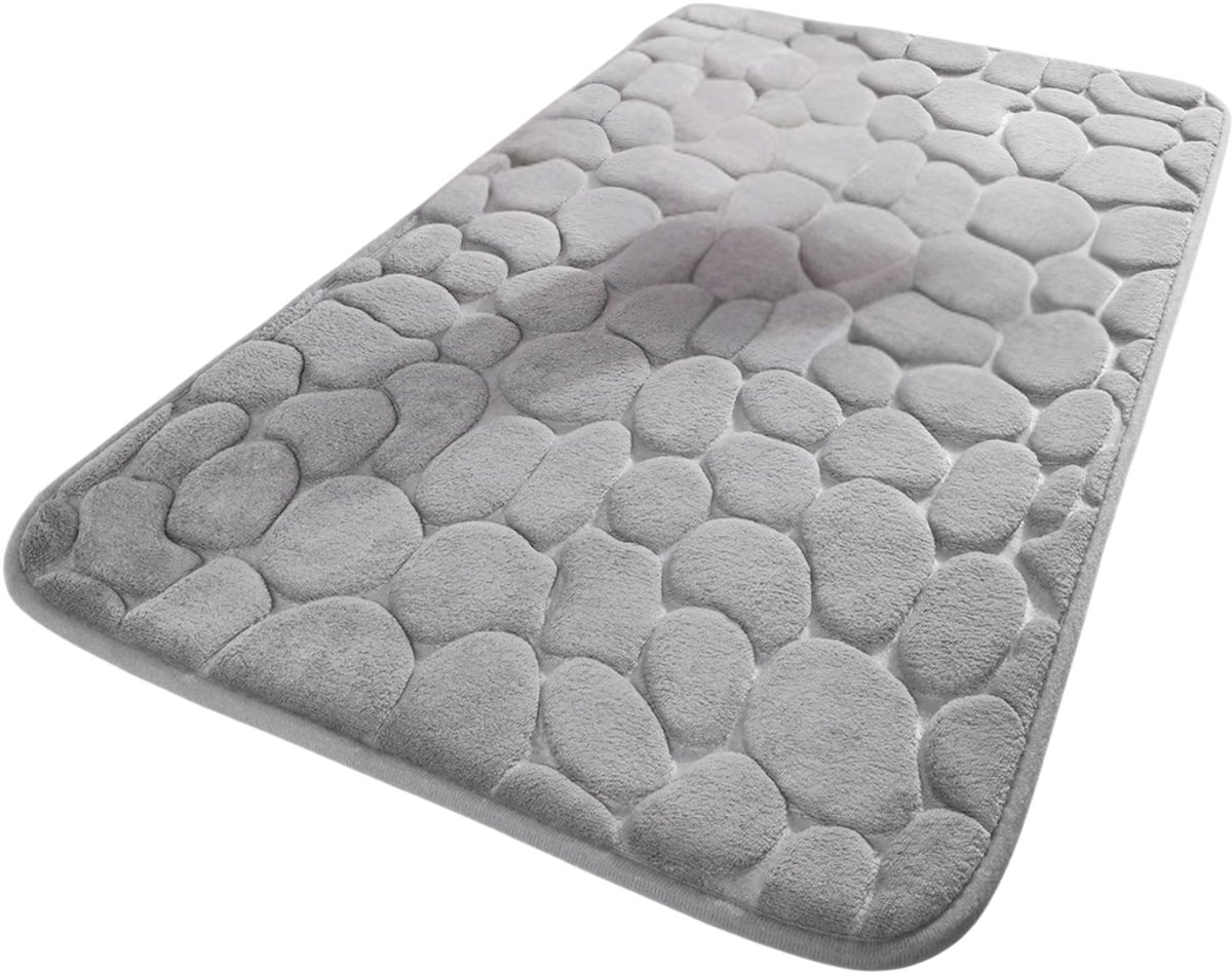 KIRA® Badmat - Geheugenfoam Badmat - Absorberende Badkamerkleed - Grijs - 60cm x 40cm x 1cm