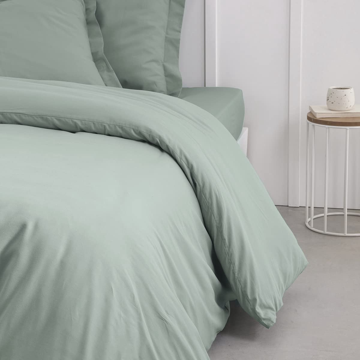 SnelShoppen - Dekbedovertrek 220 x 240 cm, Katoen, Celadon, Voor Tweepersoonsbed, Zacht, Luxe, Ideaal Voor Slaapkamer, Comfortabel, Stijlvol