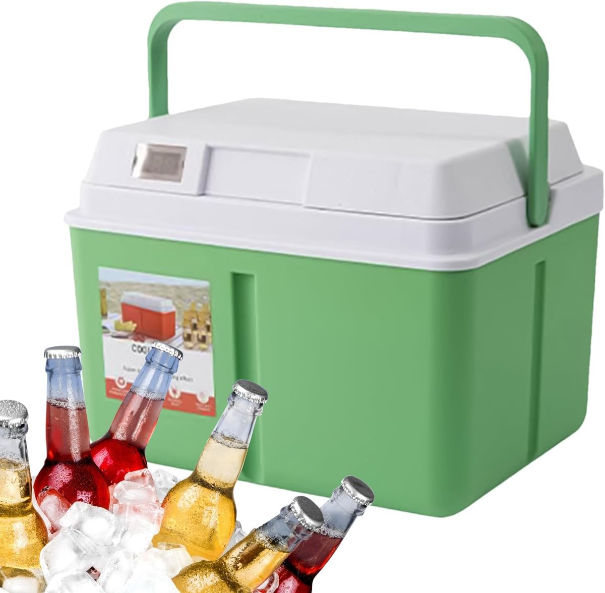 Draagbare Koeler - Kleine Koelbox - Buiten Eten Bewaren - Realtime Temperatuurweergave - 5L of 8L - Groen