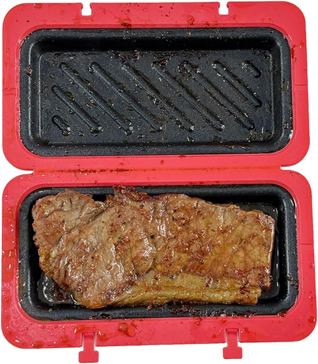 Ontbijt Sandwich Maker Magnetron Kaas Plaat Snelle Maaltijden Geurvrije Materialen 19 x 12 cm Rood
