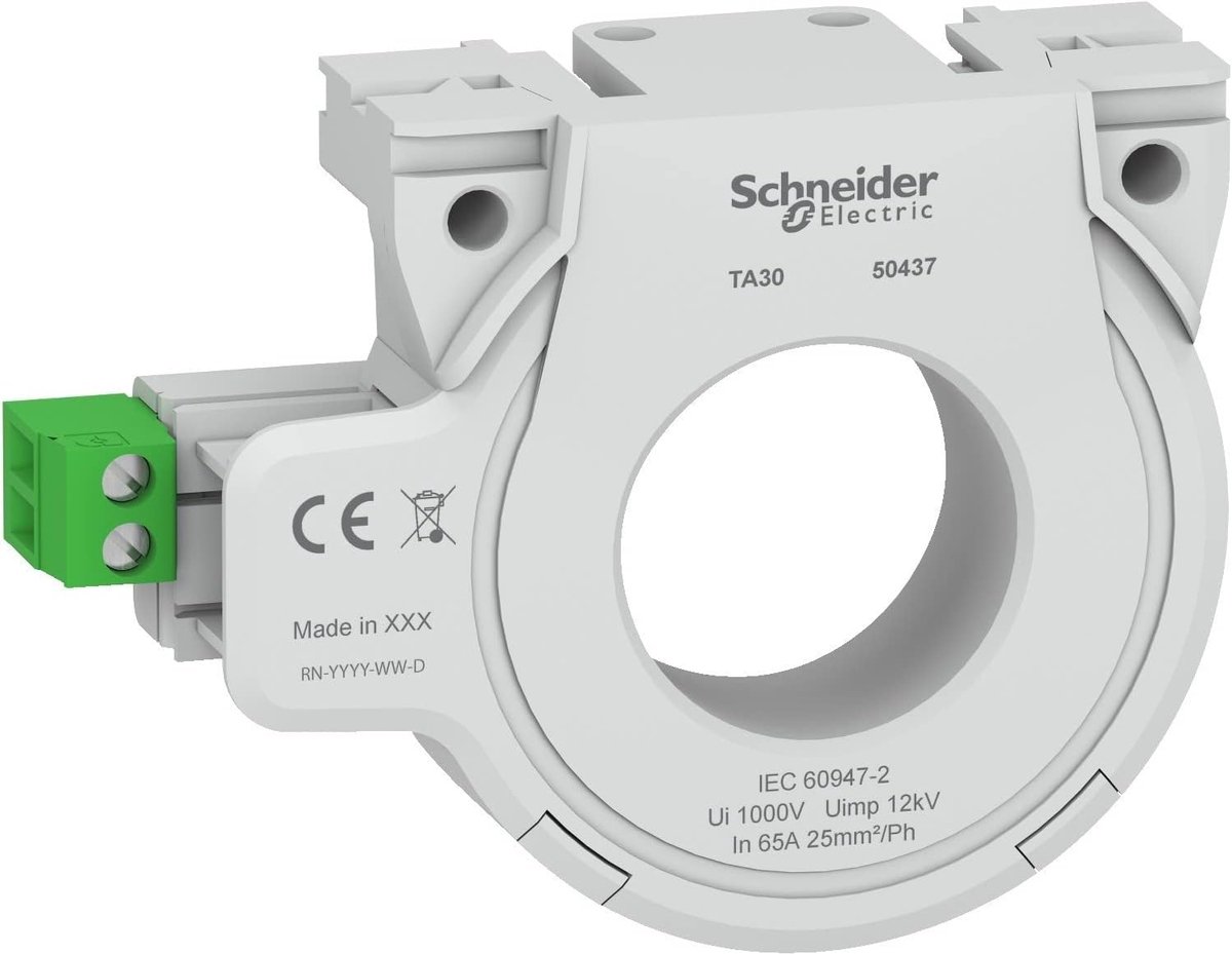 Ringkern - Schakelaar component - Lekstroom beveiliging - Gesloten kern - 30 mm diameter - Wit