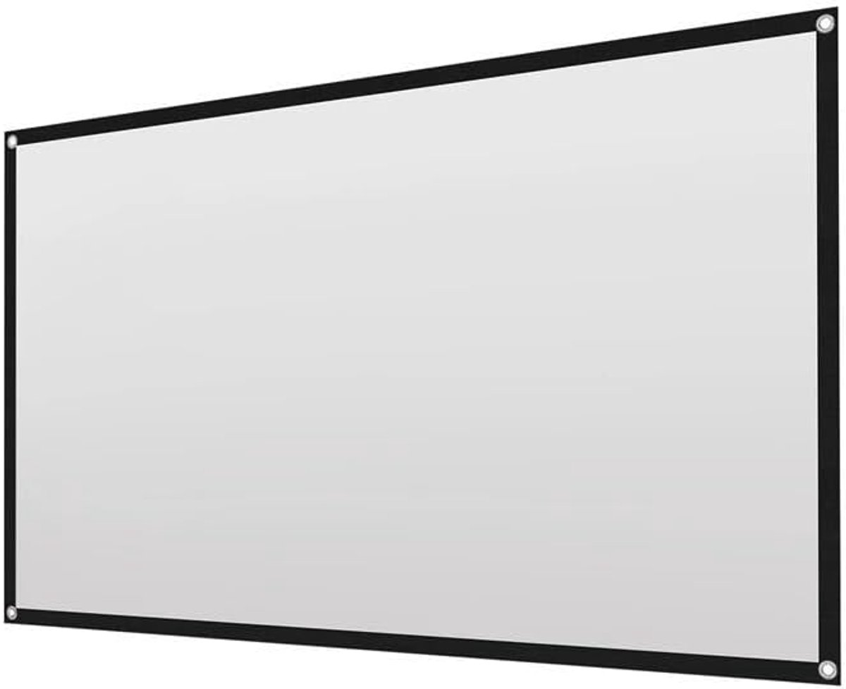 Projectiescherm Wit - Filmscherm HD - Thuisbioscoop Creëren - Kreukvrij Opvouwbaar - 72 Inch - Wit