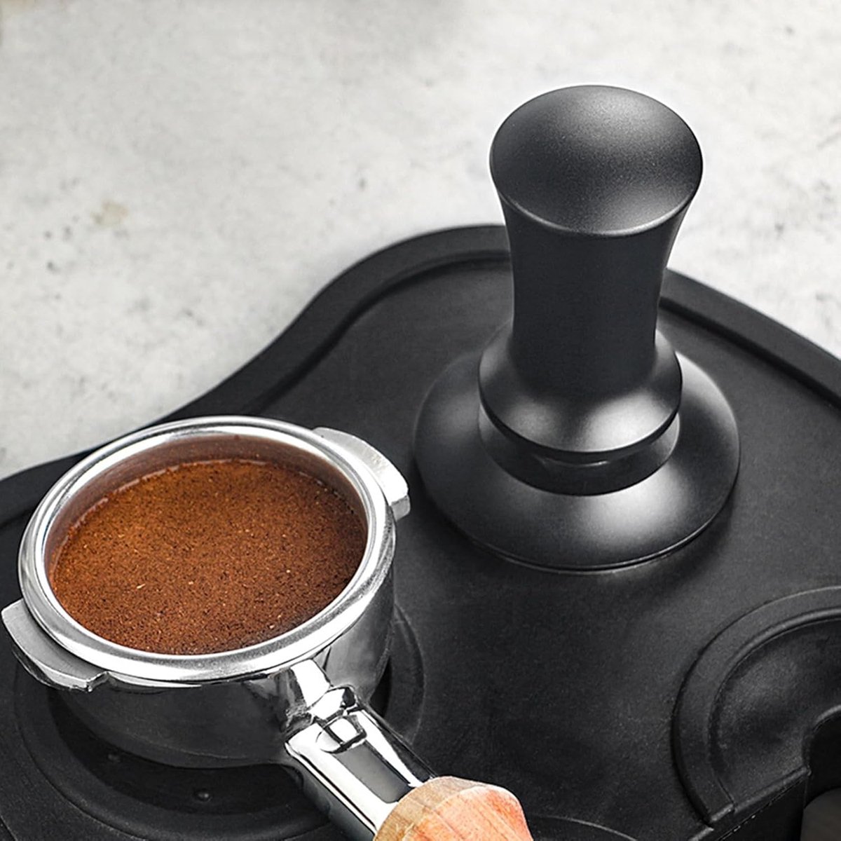 Koffie Tamper Espresso Sabotage Tool Perfect Espresso Maken Instelbare Diepte 58 mm Zwart