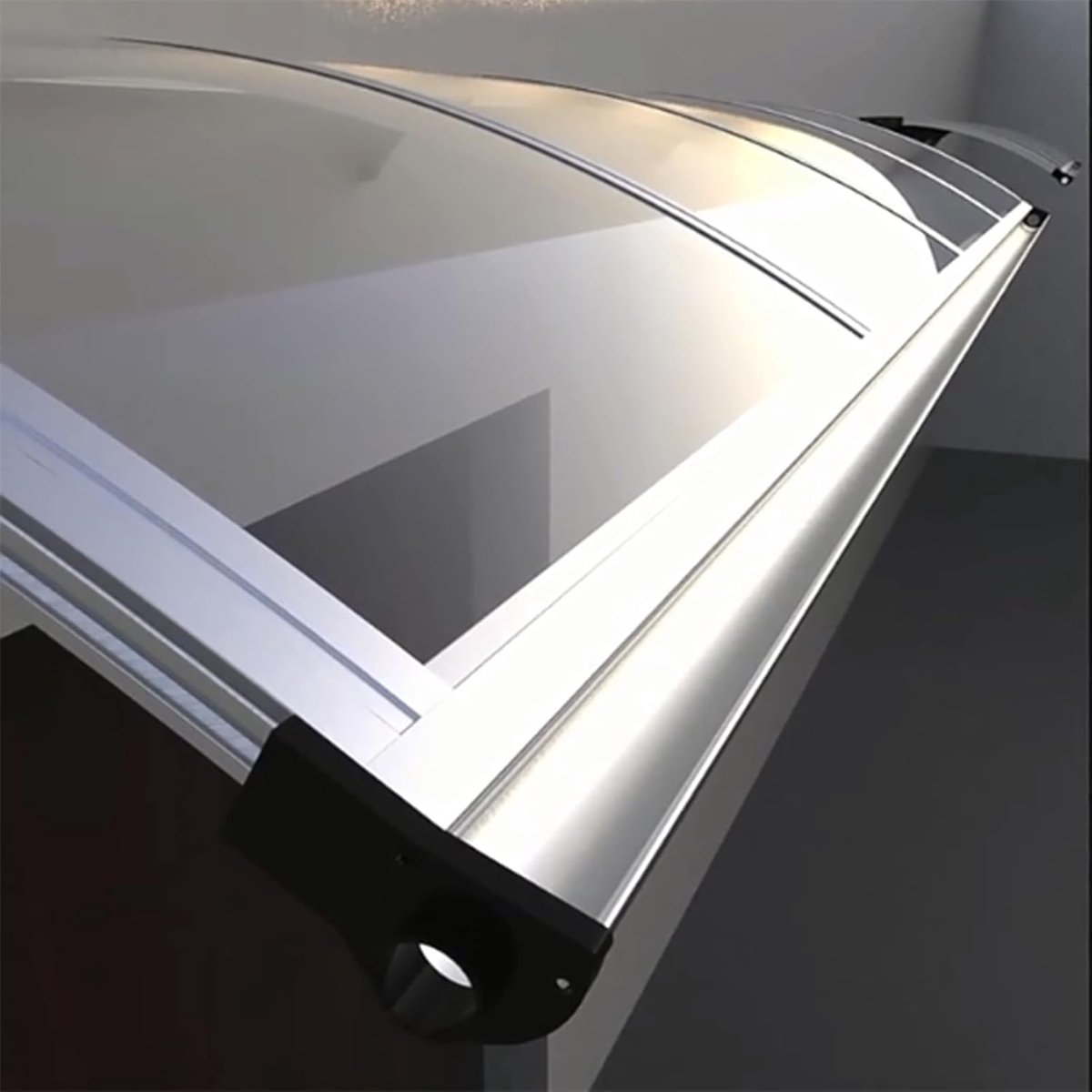 Lessenaarsafdak Luifel - Regenbescherming - Entree Beschermen - Aluminium Frame - 65x160cm - Transparant