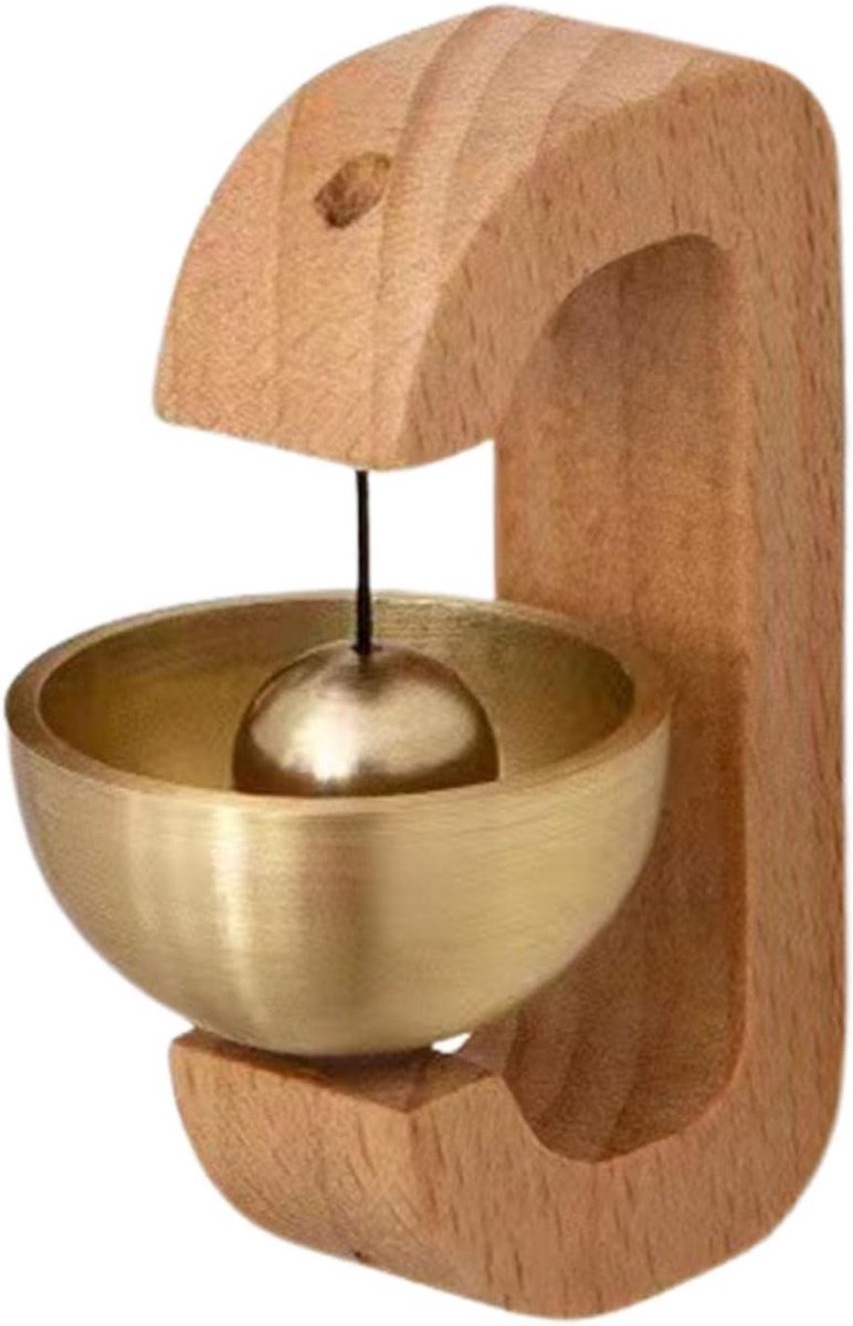 Deurbel Hanger - Decoratieve Klok - Winkel Decoratie - Magnetische Bevestiging - 7.5 x 5 cm - Beige