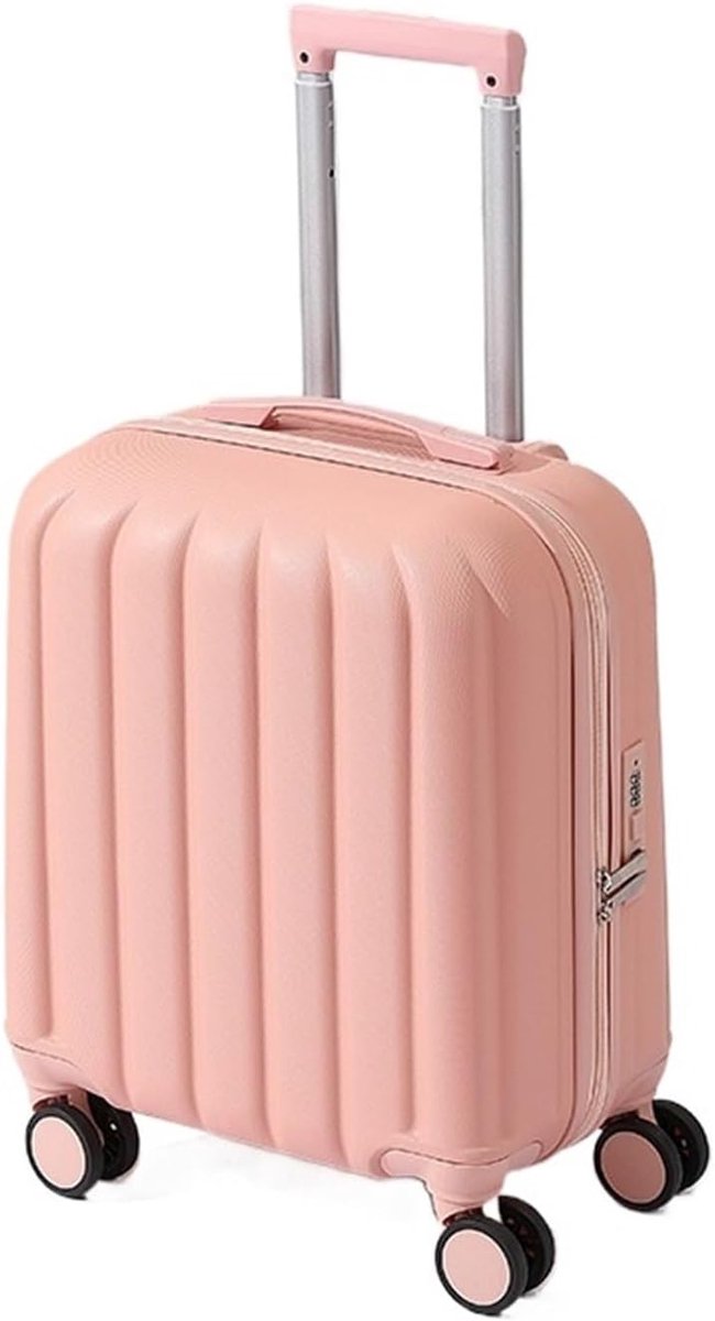 Kofferset Capaciteit - Reiskoffer Trolley - Reizen Bagage Opslag - Lichtgewicht Sterke Materialen - 18 inch - Roze