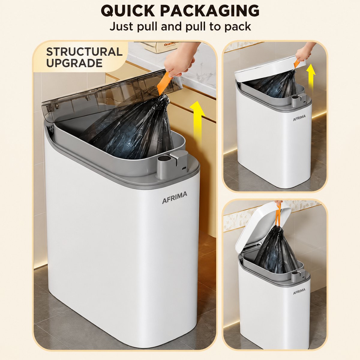 Sensor Prullenbak 14 Liter – Automatische Afvalbak met Bewegingssensor & Deksel | Handenvrij, Hygiënisch en Compact