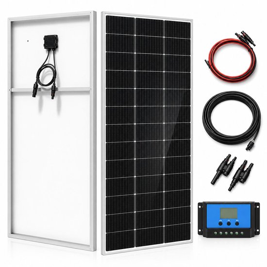 CINK Solar® 320W Zonnepaneel Set – 2x 160W Monokristallijn Solar Paneel met Aluminium Frame – 12V/24V – Voor Camper, Caravan, Boot, Woningdak & Balkon