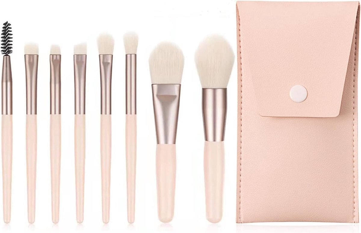 Professionele Make-up Kwasten Set van 8 Stuks, Fluffy Oogschaduwkwast, Concealer en Blusher Kwast voor Vrouwen en Meisjes, Perfect voor Reizen en Dagelijks Gebruik