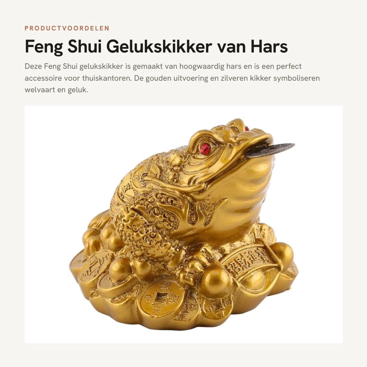 Dailygoods- Gelukskikker Gouden Hars - Zilveren Kikker - Feng Shui Charme - Welvaart - Chinese Astrologie - Hoogwaardige Afwerking - Feng Shui Beeld