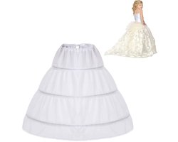 Dailygoods- Petticoat Verstelbaar - Hoepelrok - Onderrok Dames - Onderrok Katoen - Rokhouder - 65 cm, Wit, Polyester