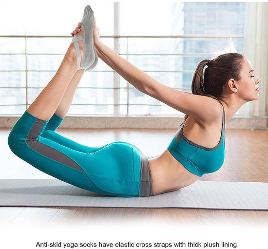 aladdien - Yogasokken voor Vrouwen - Antislip 5 Teensokken - Ideaal voor Pilates en Barre - Zwart en Grijs - Comfortabel en Ademend - UK 4-6 van Aladdien — afbeelding 5