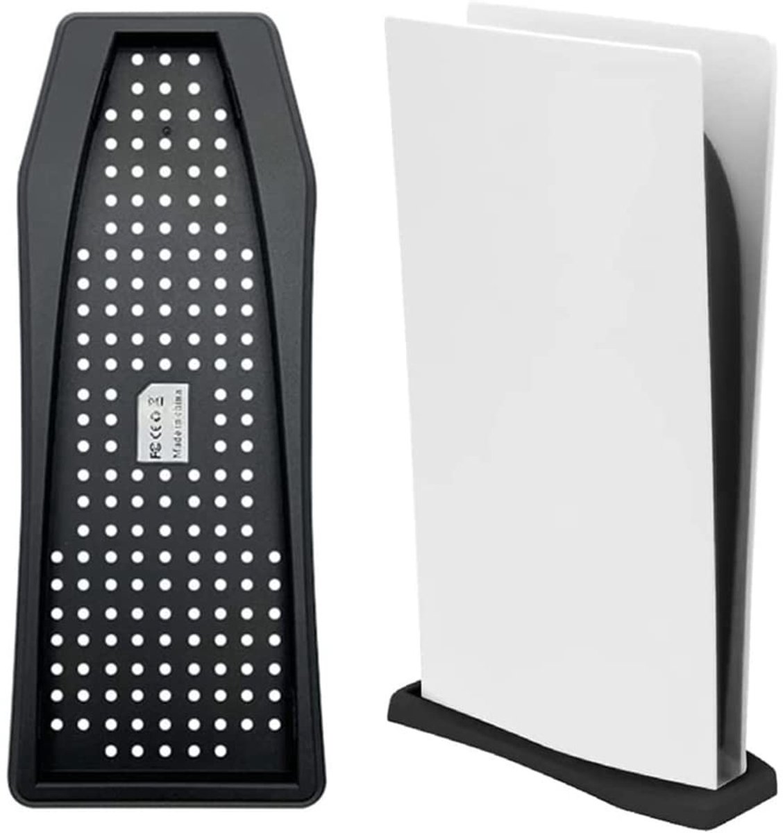 Dailygoods- PS5-standaard Verticale Standaard - Antislip - Warmteafvoergaten - Zwart - ABS - Compatibel met PS5 Digital Edition - Console Standaard