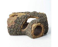 SnelShoppen - Hygger Aquarium Ornament - Houten Boomstam Decoratie voor Vis Tank - 13.5 x 10 x 6.8 cm - Ideaal voor Kleine en Middelgrote Aquaria - Vi