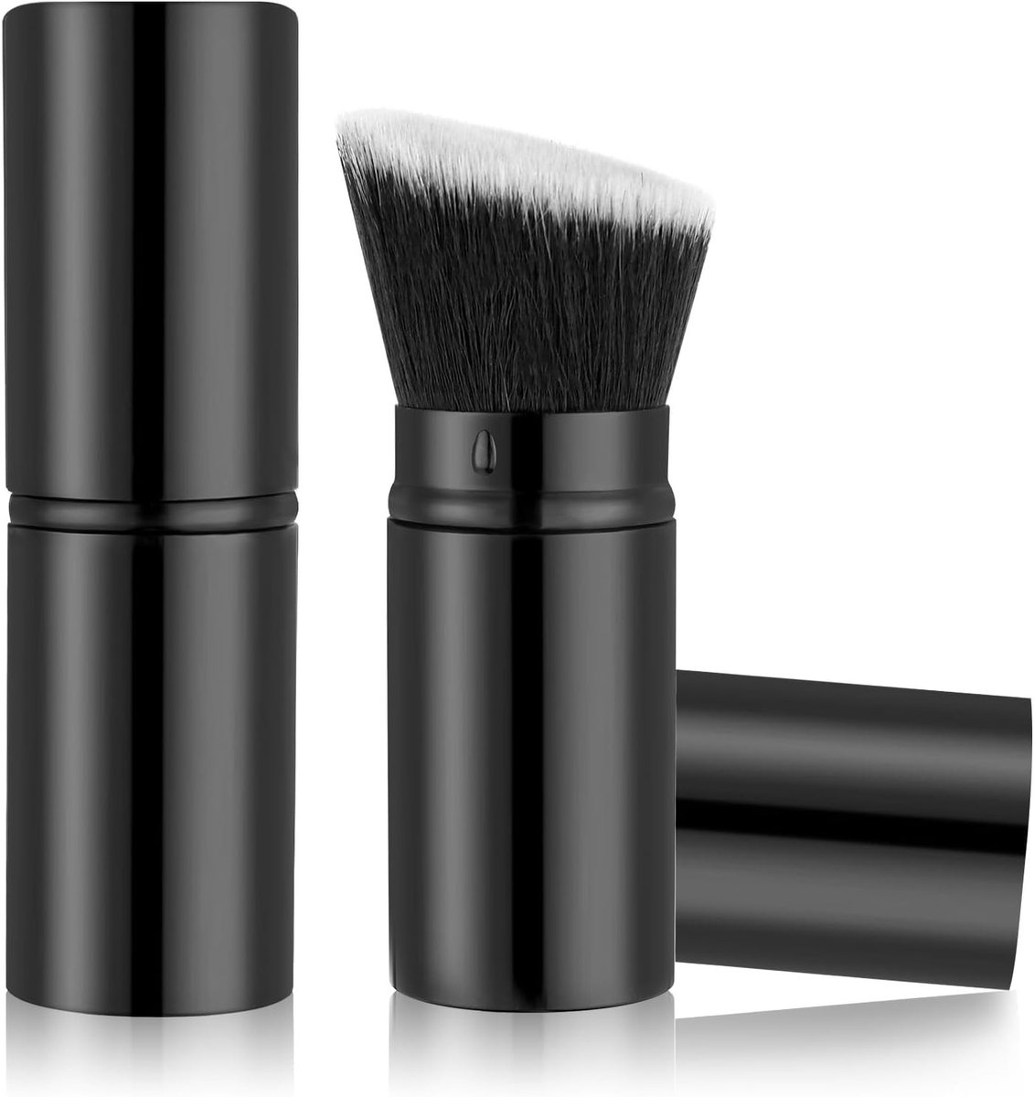 Kabuki Retractable Makeup Brush - Draagbare Poeder- en Blushkwast voor Vloeibare en Poeder Make-up, Mini Kwast voor Perfecte Make-up Touch-ups