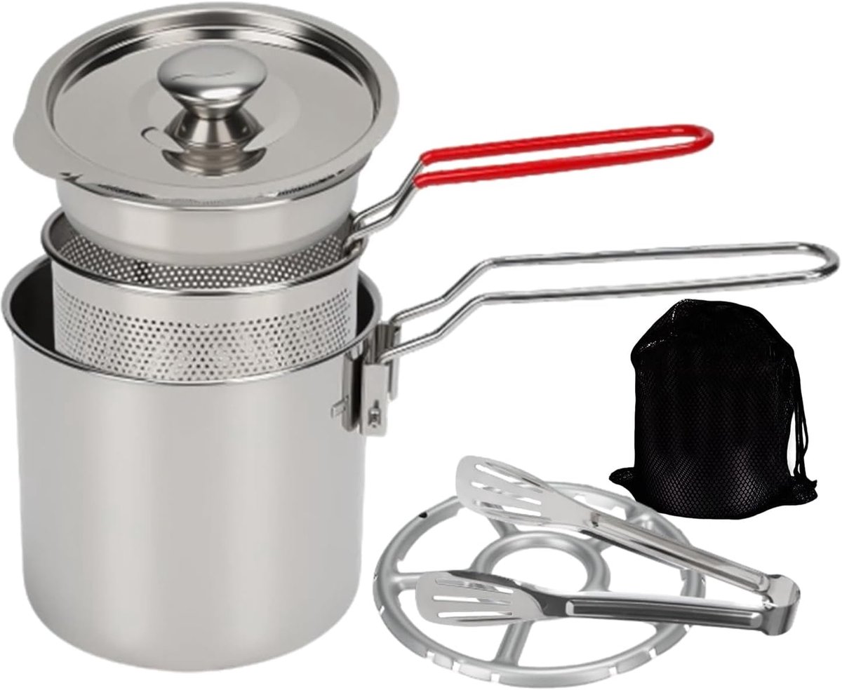 Frituurpan Keukenset - Kleine Friteuse - Thuis en Kamperen - Duurzaam Roestvrij Staal - 12 Liter Inhoud