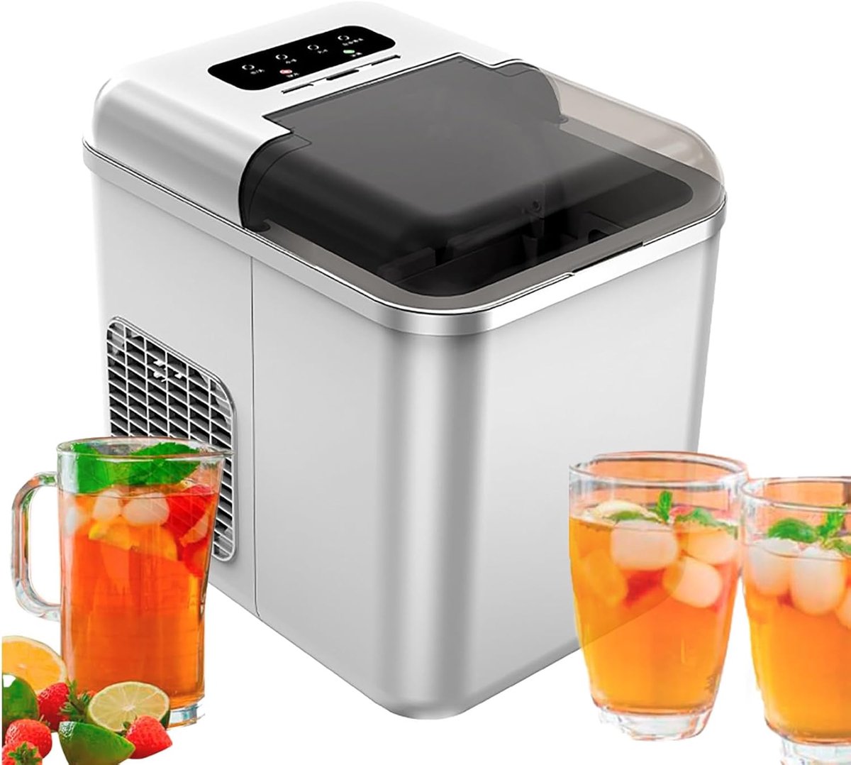 IJsmachine aanrecht Automatische ijsmaker Drankjes Koelen Snelle ijsie 1.3 liter Zwart