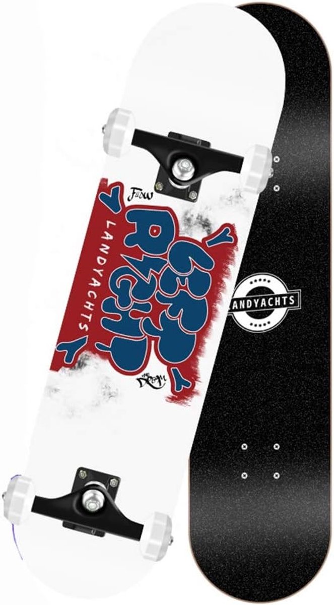 Compleet Skateboard Vierwiel Skateboard Kinder Skateboard Beginnen met skateboarden Esdoornhout 7-laags bord 79x20cm Kleurrijk Patroon