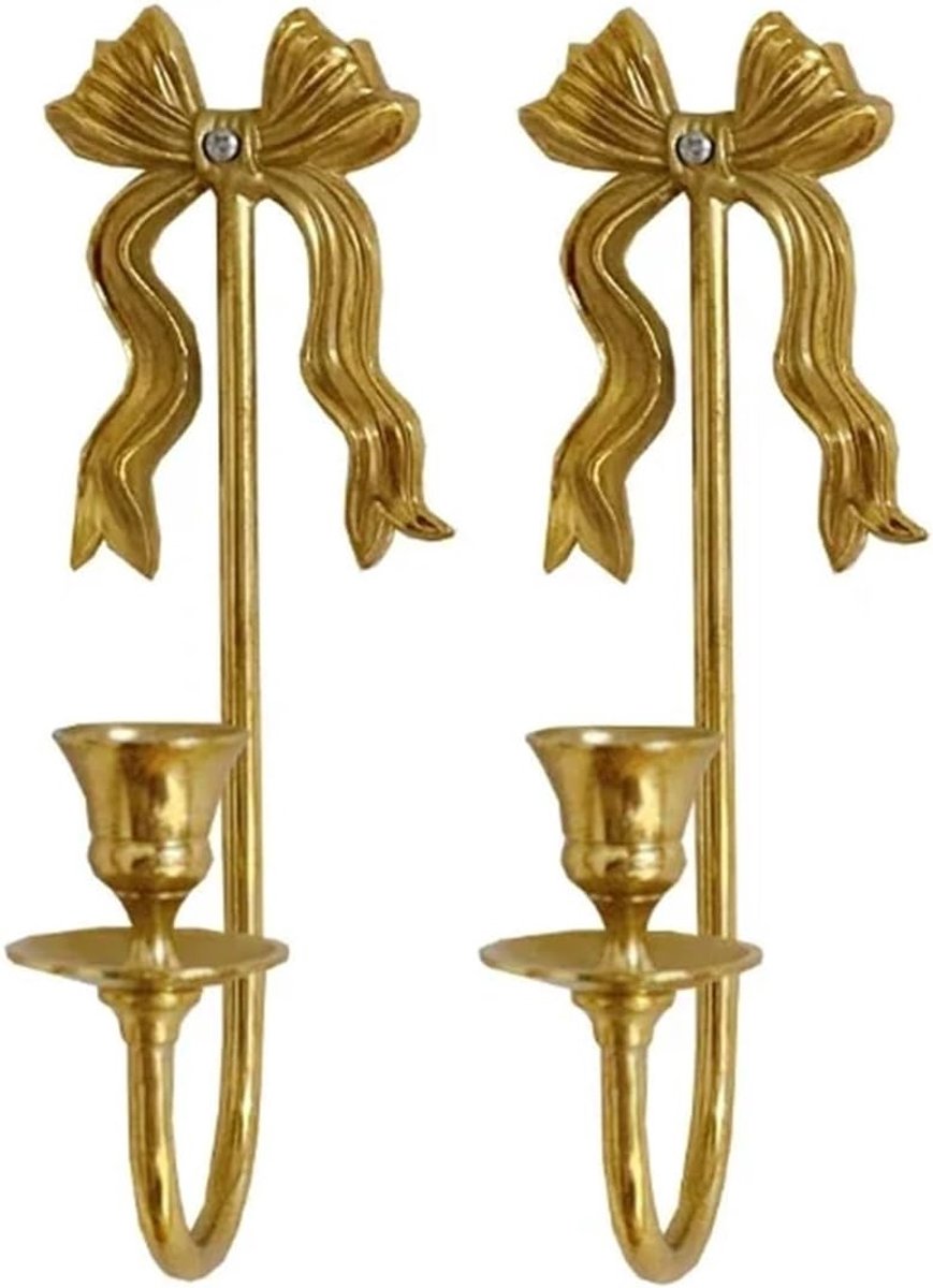 Kandelaar Muur - Wandkaarsenhouder - Woondecoratie - Klassiek Aristocratisch Design - 10 x 10 x 10 mm - Goud