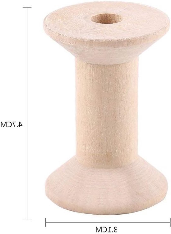 10 Stuks Onbewerkte Houten Lege Spoelen voor Draad, Naaiwerk en Creatieve Klussen, Ideaal voor Handwerken en Hobbyprojecten — afbeelding 5