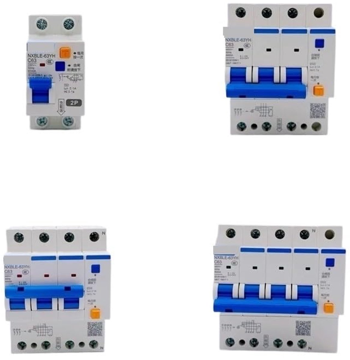 Aardlekschakelaar - Stroomonderbreker - Installatie Beveiligen - Thermo-magnetisch - 2P 32A - Grijs