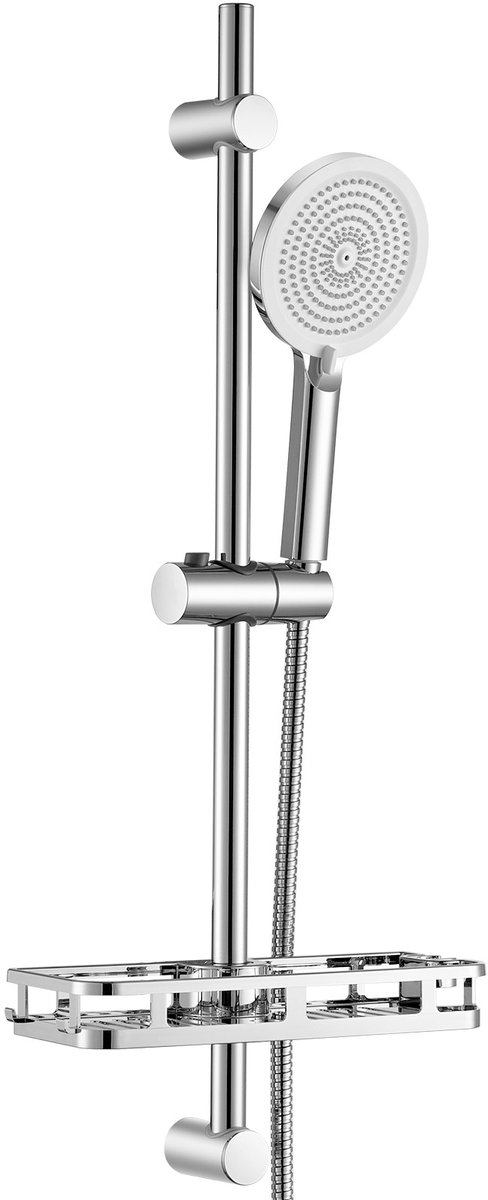 Auralum Max Doucheset met Handdouche - 70 cm Glijstang - Met Zeepschaal - 4 standen - Handdouche Ø 12.6 cm - XL Douchekop - Verstelbaar - 150 cm Doucheslang - Chroom