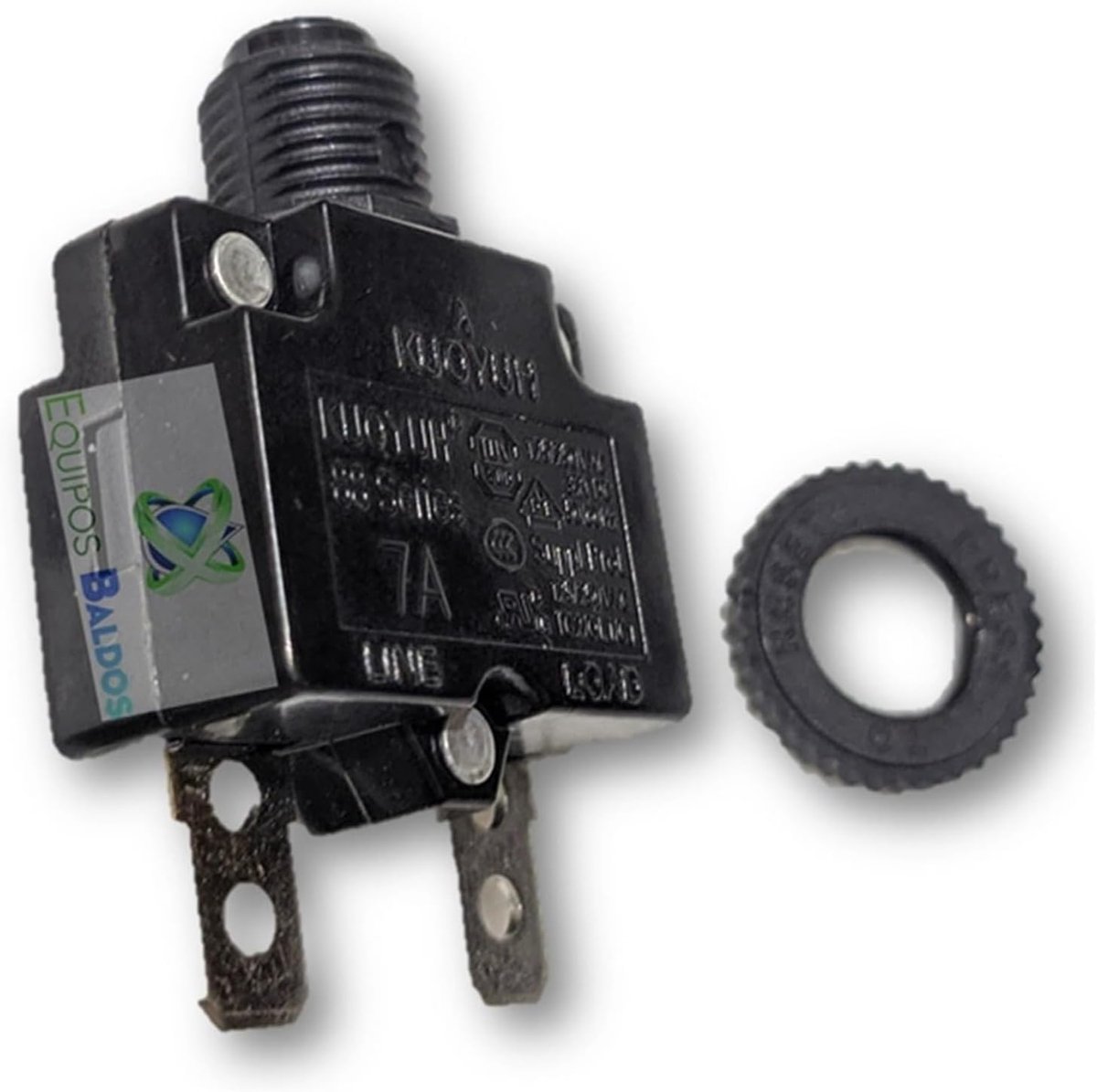 Thermoschakelaar Veiligheidsknop - Thermische Schakelaar - Circuit Bescherming - Met Resetknop - 7 Amp - Zwart