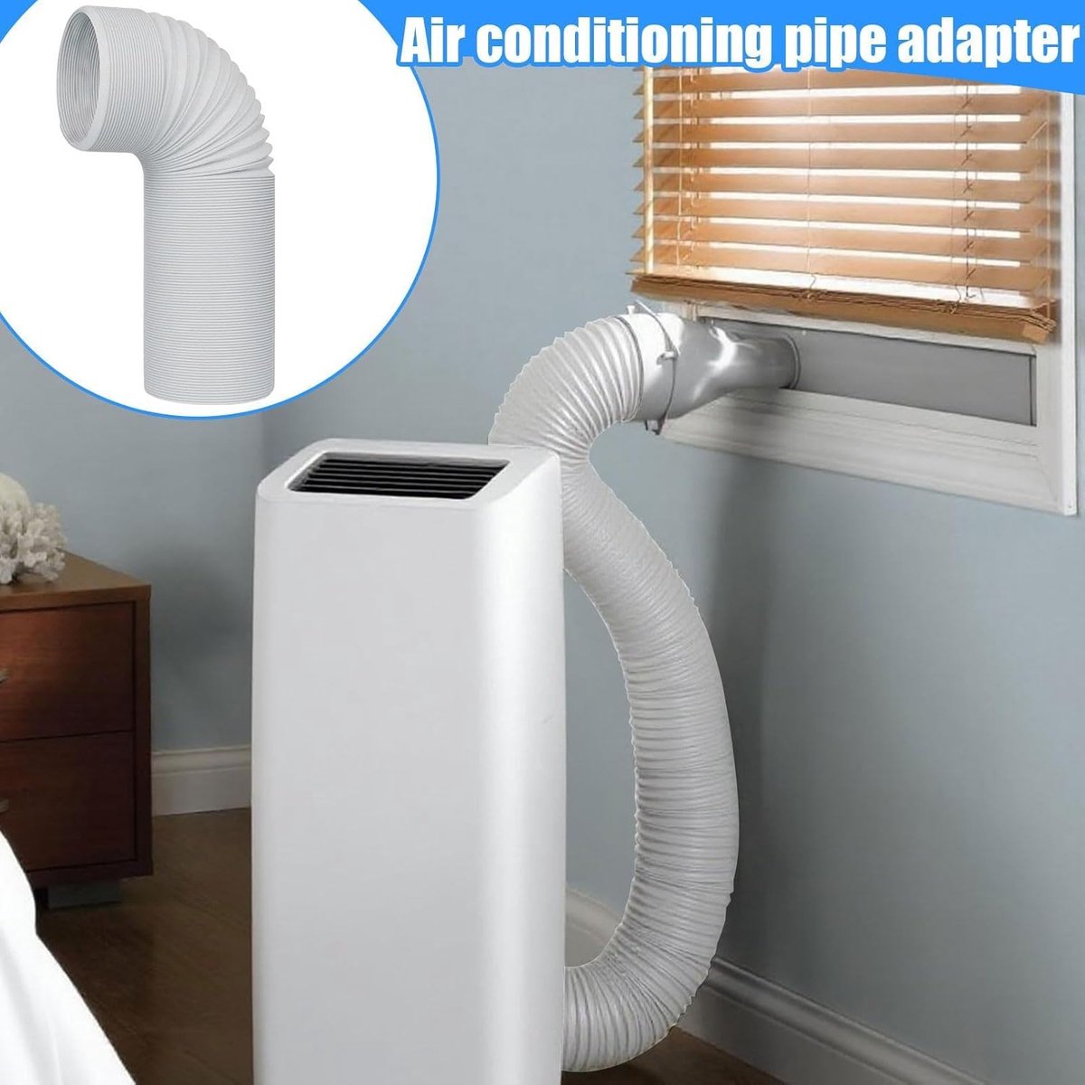 Afvoerslang en aansluitset - Koppelstuk Mobiele Airco Afvoerslang - Ø13-15cm Afvoerslang airco slang - 150 cm - Conditioner Uitlaatslang Connector - Voor ramen, airconditioning, uitlaatslangkoppeling voor afvoerbuis, pvc-airconditioning – foto 7