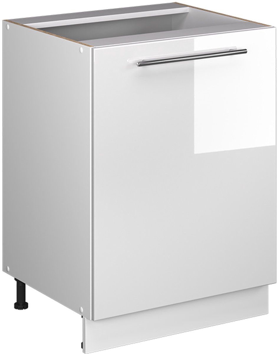 Vicco Keukenonderkast Fame-Line, Wit Hoogglans/Wit, 60 cm 1 deur zonder werkblad