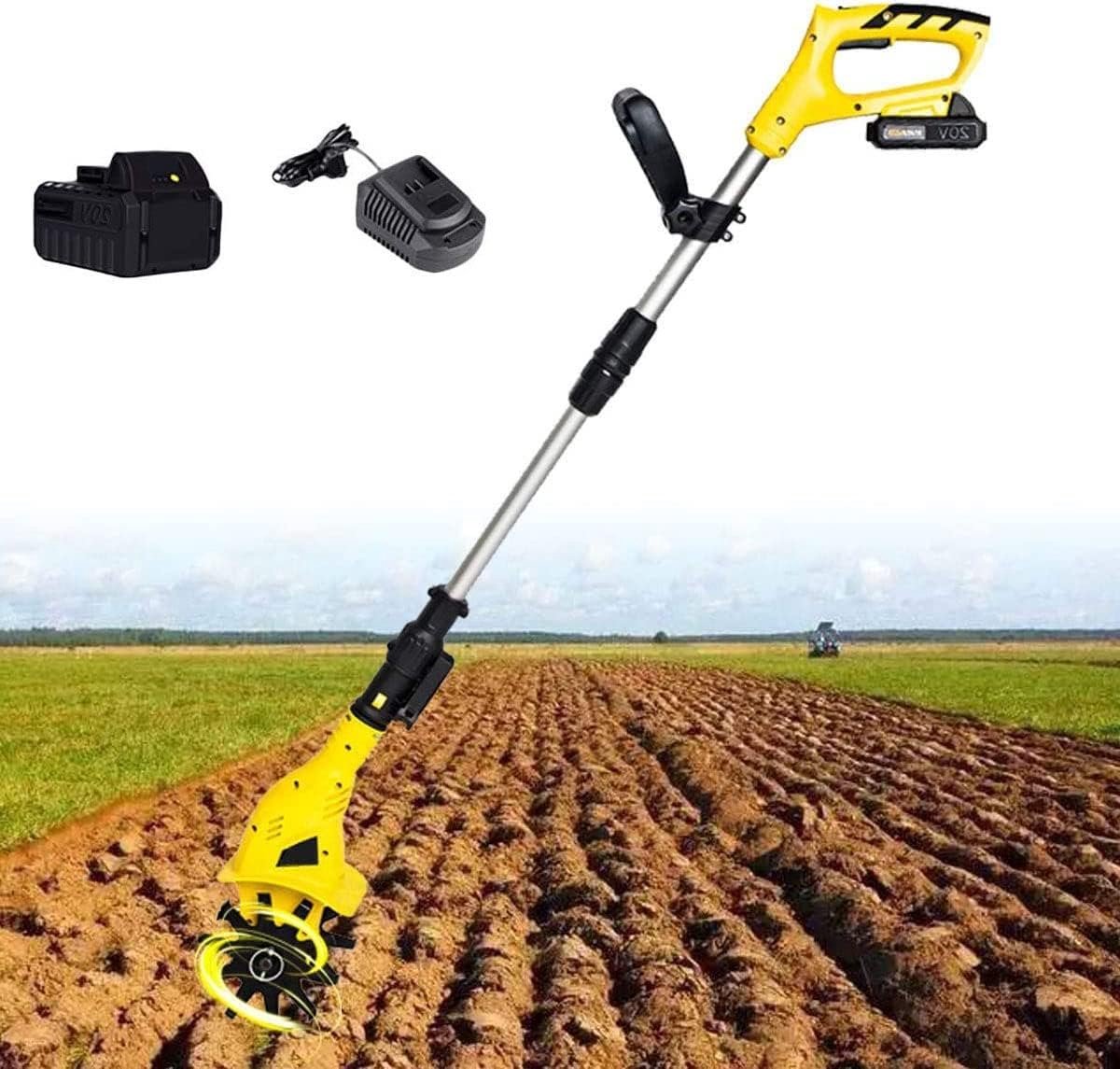 Elektrische Grondfrees - Tuinfrees Cultivator - Tuin Werk - Snoerloos Ontwerp - 25cm Diep - Zwart