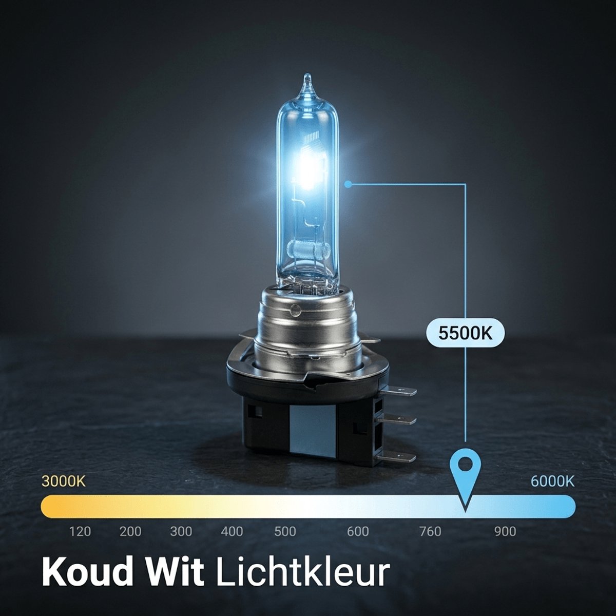 HaloVision Halogeen Koplampen H15 – 12V 3000Lm 5500K Koud Wit – Blauw Glas Super White Dimlicht Grootlicht Halogeenlampen Set van 2 Autolampen – foto 7