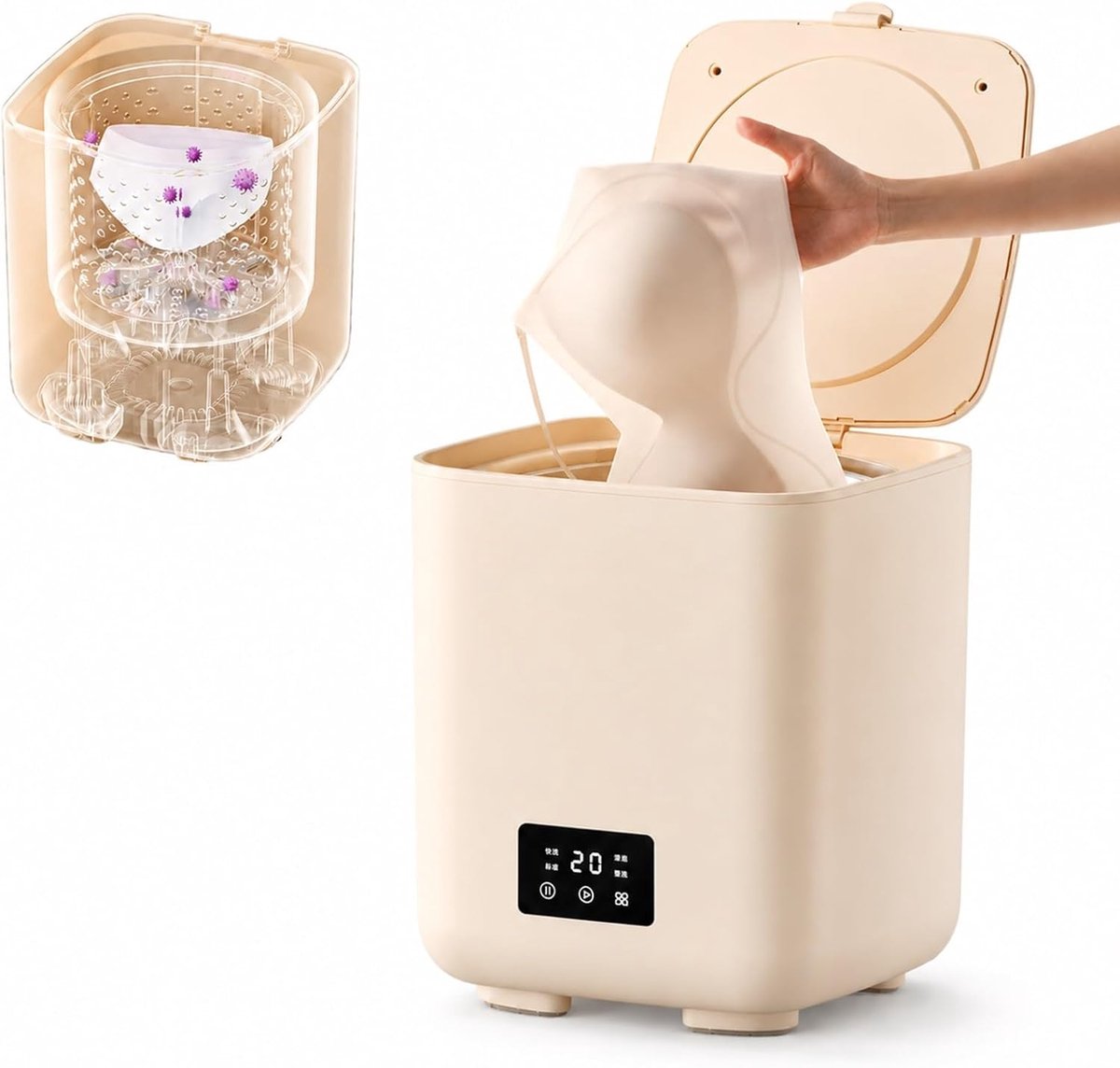 Mini Wasmachine Compacte Wasmachine Thuis Was Sen Volautomatische Reiniging 10 Liter Zwart