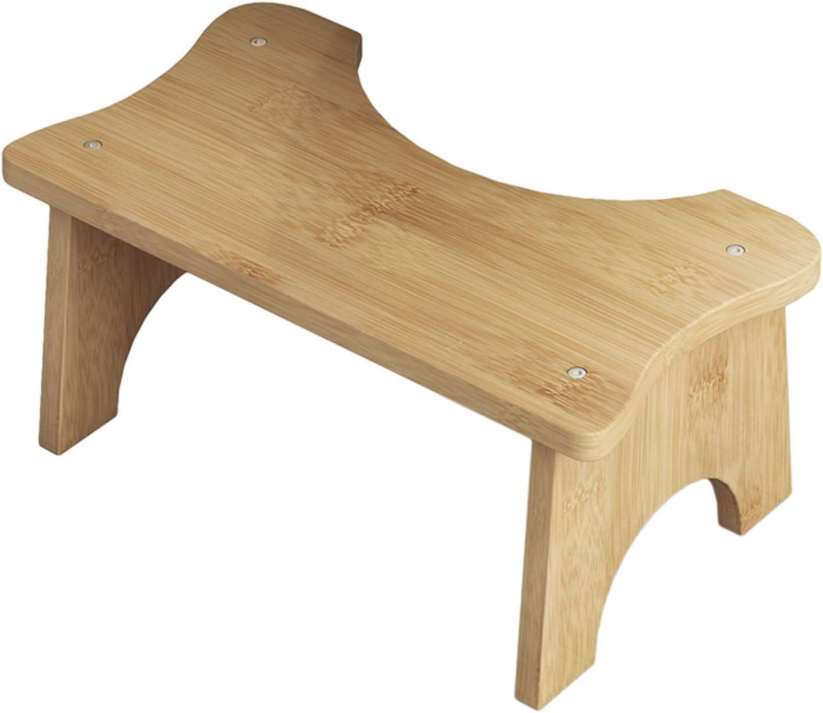 Toilet kruk - Houten poef - Ontlastingshulp - Ergonomisch ontwerp - 39.5x21.5x17cm - Natuurlijk