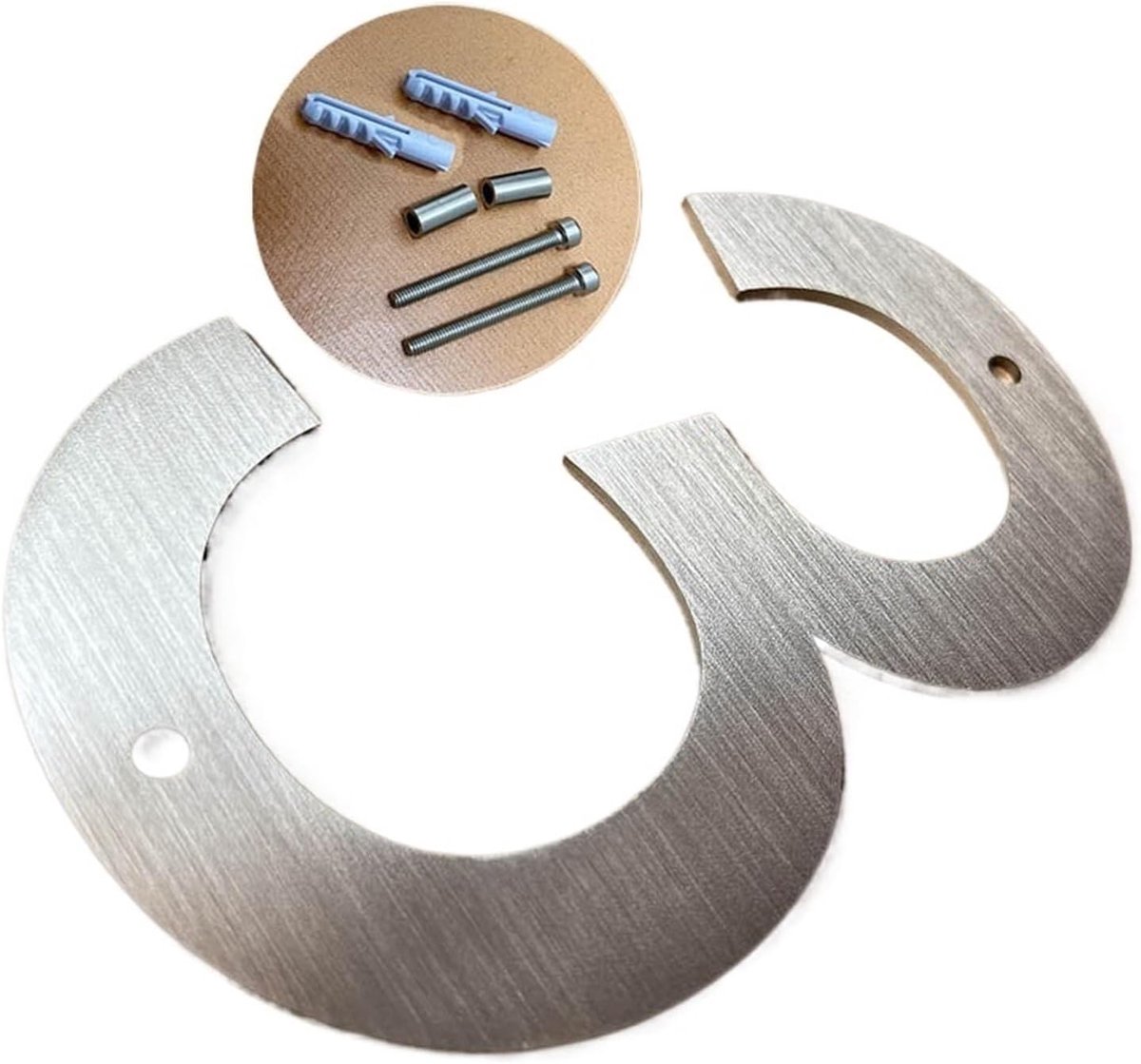 Huisnummer - Deurnummer Adresbord - Adres Zichtbaar Maken - 3D Zwevend Effect - 127 mm Groot - Zilverkleurig