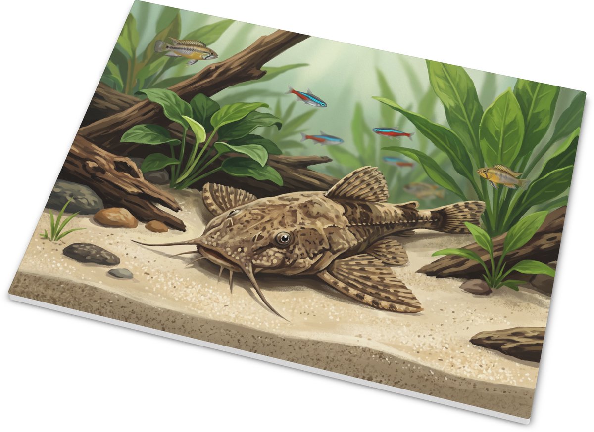Tegeltje - Hypostomus plecostomus in Aquarium - Decoratie voor Aquarialiefhebbers