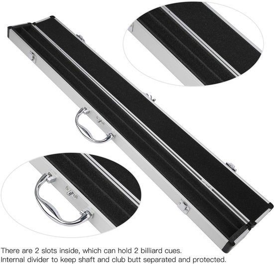 Dailygoods- Biljartkeu Koffer - Schuimvoering - 2 Sleuven - Metalen Sluitingen - Metalen Hoeken - Uitschuifbare Handgreep - Biljartkoffer van Dailygoods — afbeelding 3
