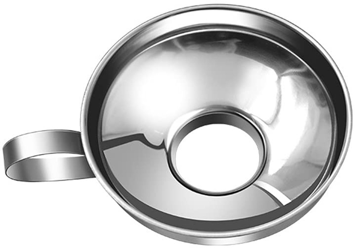 Dailygoods- Trechter Roestvrij Staal - Grote Opening - Verstelbaar - Keuken Trechter - Vultrechter - Diameter 10,5 cm - Keukentrechter