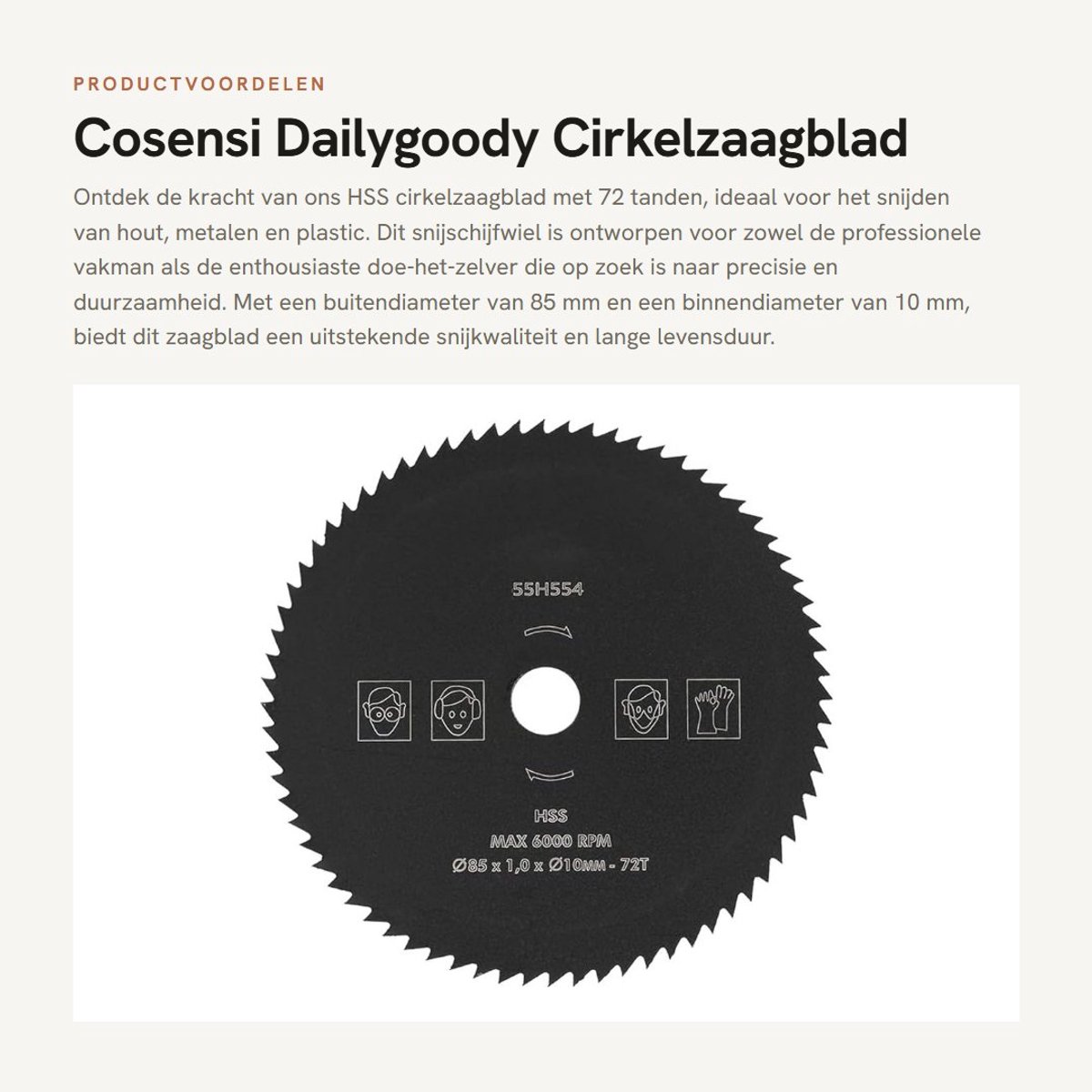 Dailygoody Cirkelzaagblad - Snijschijfwiel 72 Tanden - Hoogwaardige