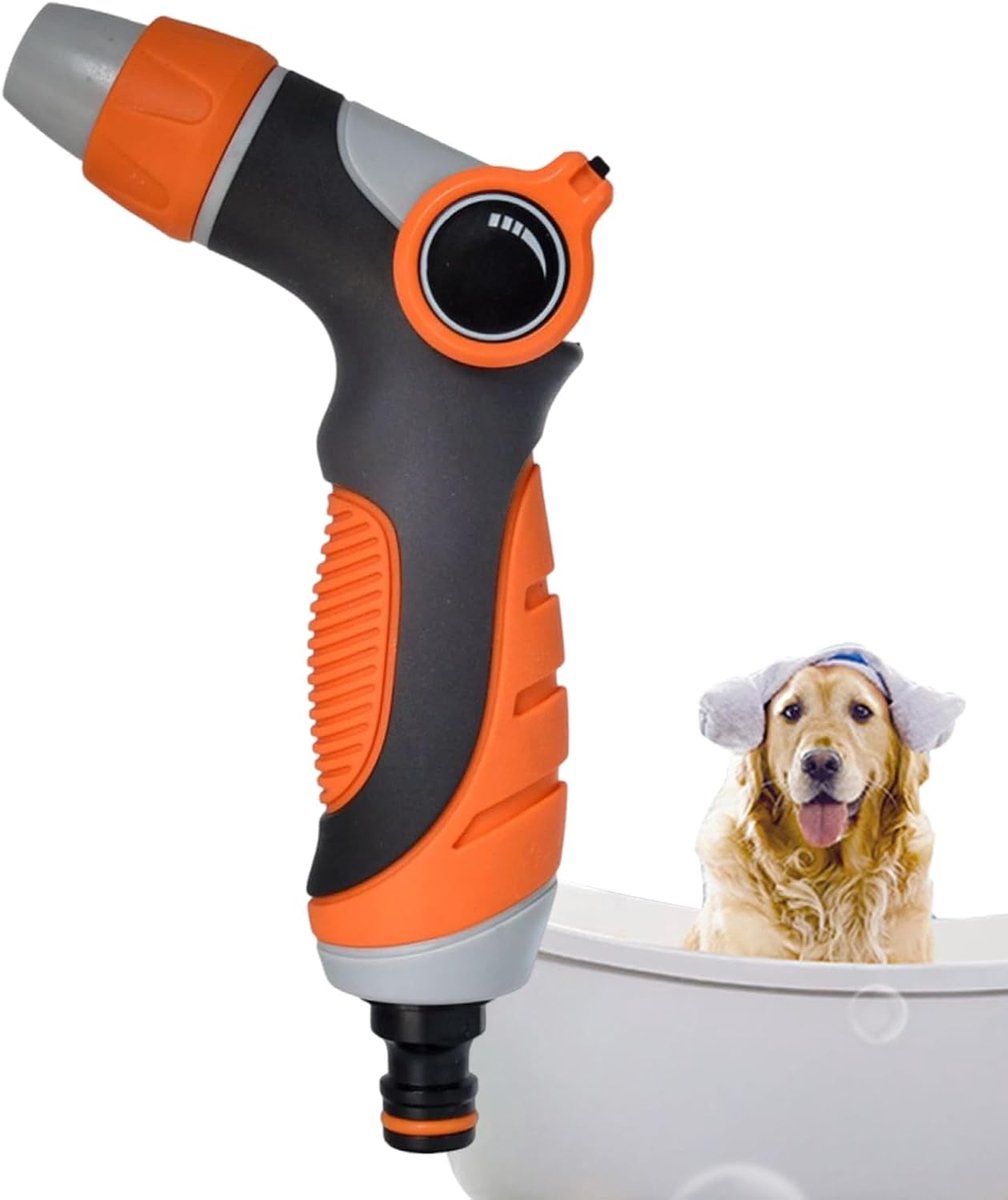 Tuinslang Spuit - Verstelbaar Mondstuk - Planten Water Geven - Handsfree Flow Lock - 18.5 cm - Oranje