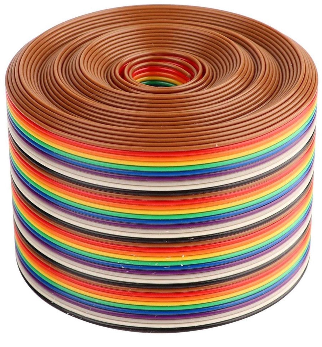 Dailygoods - platte lintkabel - 40P kabel - veelzijdig in gebruik - 1 meter - regenboogkleur - ideaal voor elektronica - 1,27 mm pitch