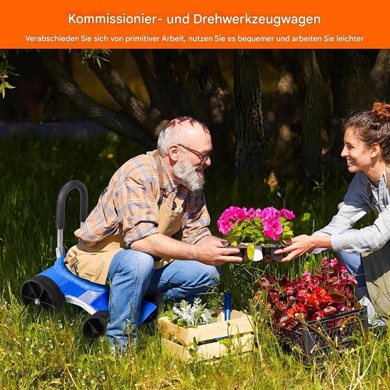 Rollende Tuinwagen - Zitmaaier Gazon - Tuinieren Zonder Pijn - Verstelbare Hoogte - 26x31x26 cm - Groen — afbeelding 5