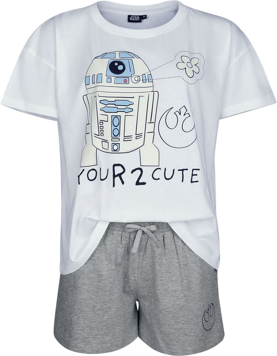 Star Wars You R2 - D2 Cute Pyjama wit-grijs Katoen wit;grijs