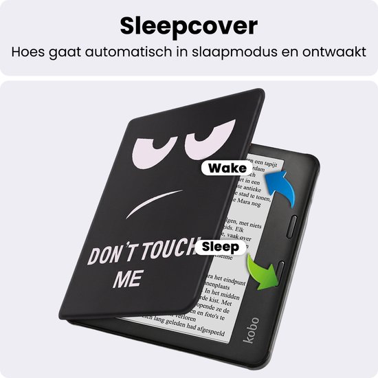 Hoes Geschikt voor Kobo Libra 2 - Luxe E-reader Bescherm Case - Hoesje Book Cover - Don't Touch Me — afbeelding 3