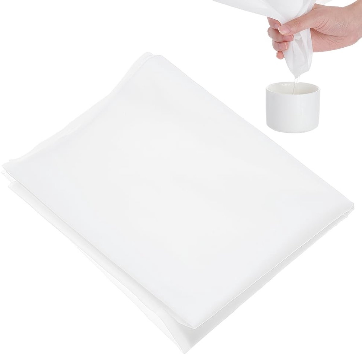 Dailygoods- Gaasfilter 250 Micron - Fijn Nylon Filternet - 40 x 400 cm - Slijtvast/Drukbestendig - Duurzaam - Ideaal voor Verffilterprojecten - Filterdoek